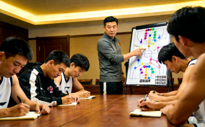 球队战术板分析会议 - 教练布置战术